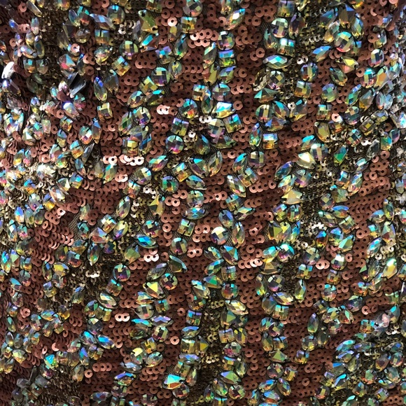 Stunning Gold full of Ab stones & Sequins size 4 Formal Dress GORGEOUS - Picture 8 of 12